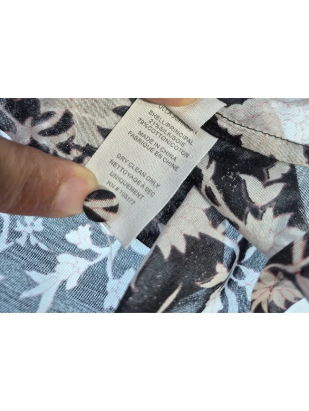 Ulla Johnson Posey Floral Silk Cotton Puff Sleeve Blouse Top Black White Sz 4